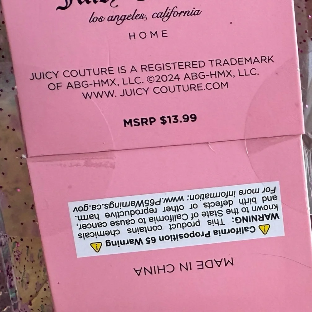 Juicy Couture NWT Acrylic Vanity Set Lidded Organizers Q-Tips & Cotton Pads